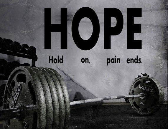 Fitness Motivation Home Gym Wall Decal H.O.P.E. Hold On