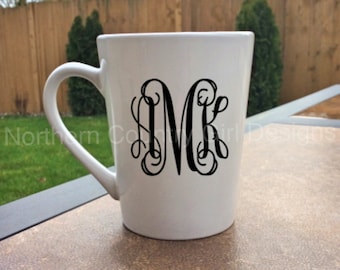 Monogram Mug // Glitter Monogram Mug // Personalized Mug (Made to Order) // Monogram Coffee Mug