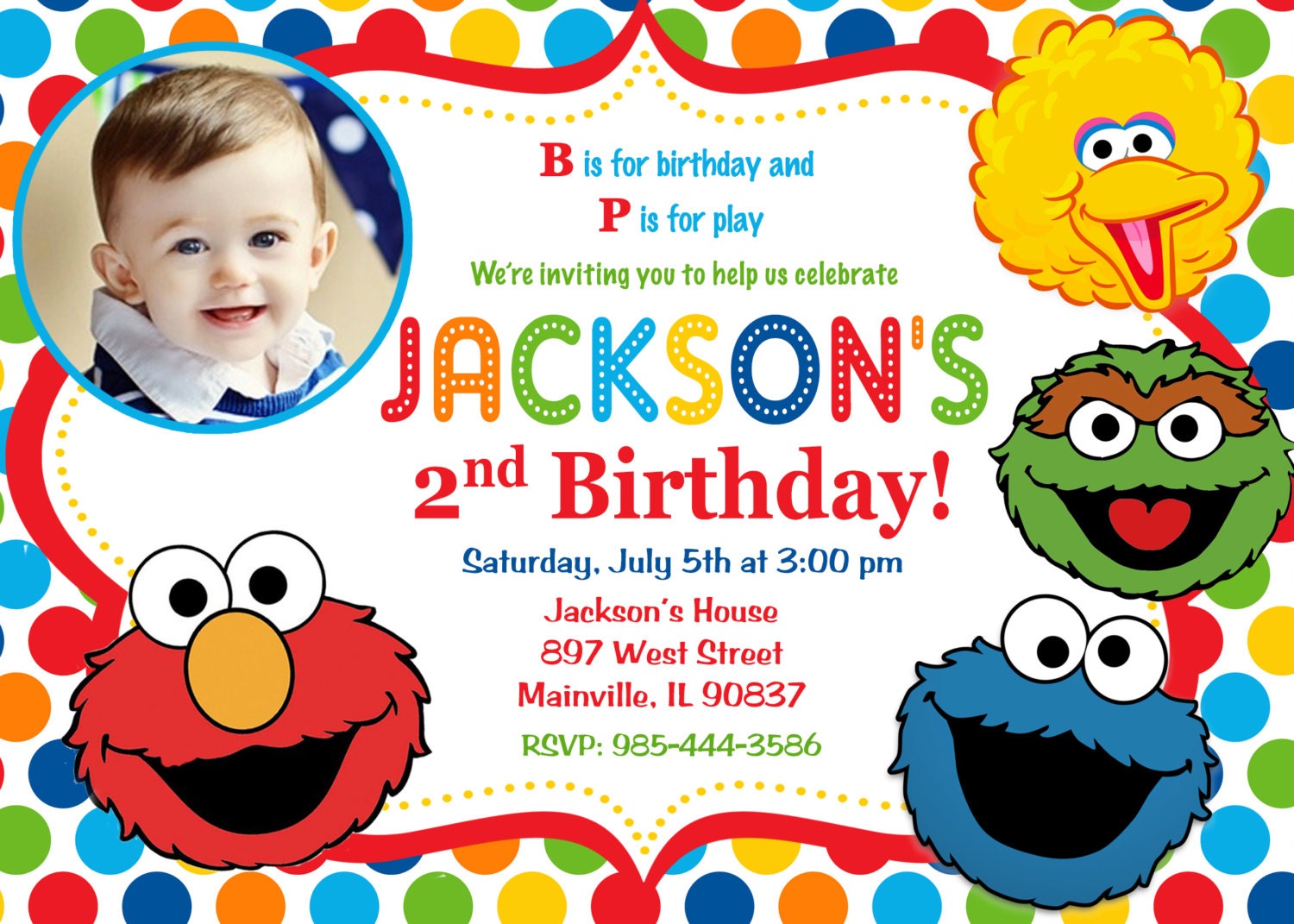 Sesame Street Party Invitations 10