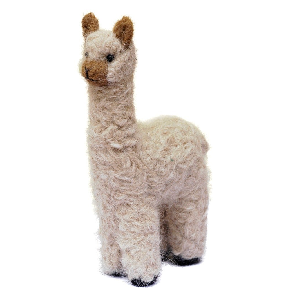 Felted 4 Alpaca Sculptures Needle Felt Animals
