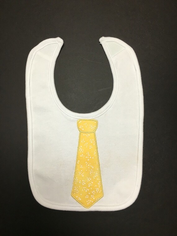 Neck tie bib appliqued tie baby boy by Bowsbandsandbabies on Etsy