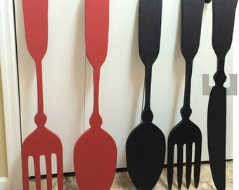 Fork and Spoon Wall Decor distressed by AlternativeLighting