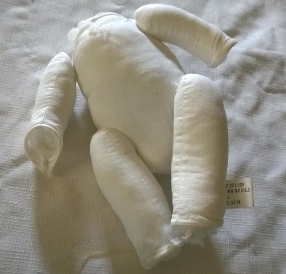 Stuffed Muslin Soft Doll Jointed Body 9 Unfinished New