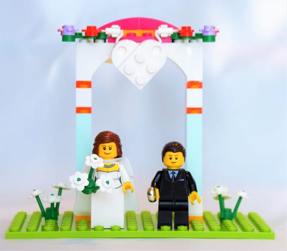 Items similar to Custom Lego Minifigure Bridal Cake Topper or display ...