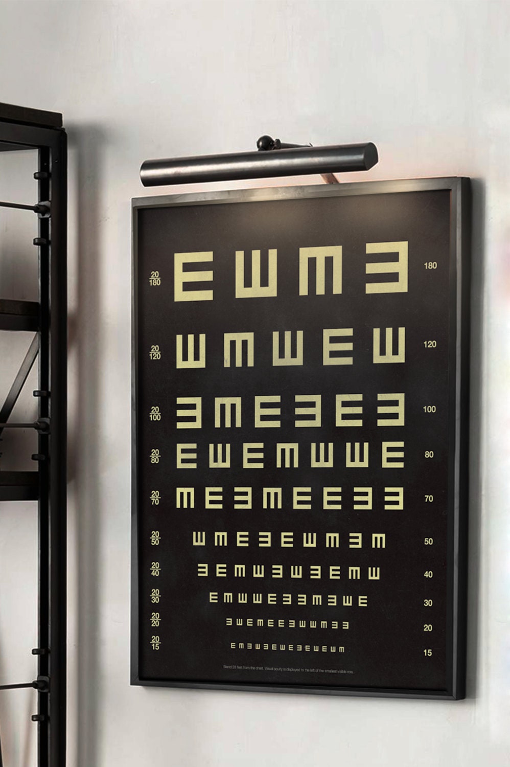 eye chart print vintage eye chart art print poster