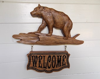 Personalized Wood Wall Art bear sign | etsy Personalized Wood Wall Art bear sign | etsy