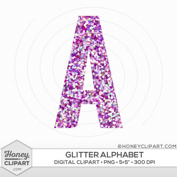 Printable Purple Letters Glitter Text Purple Sparkle