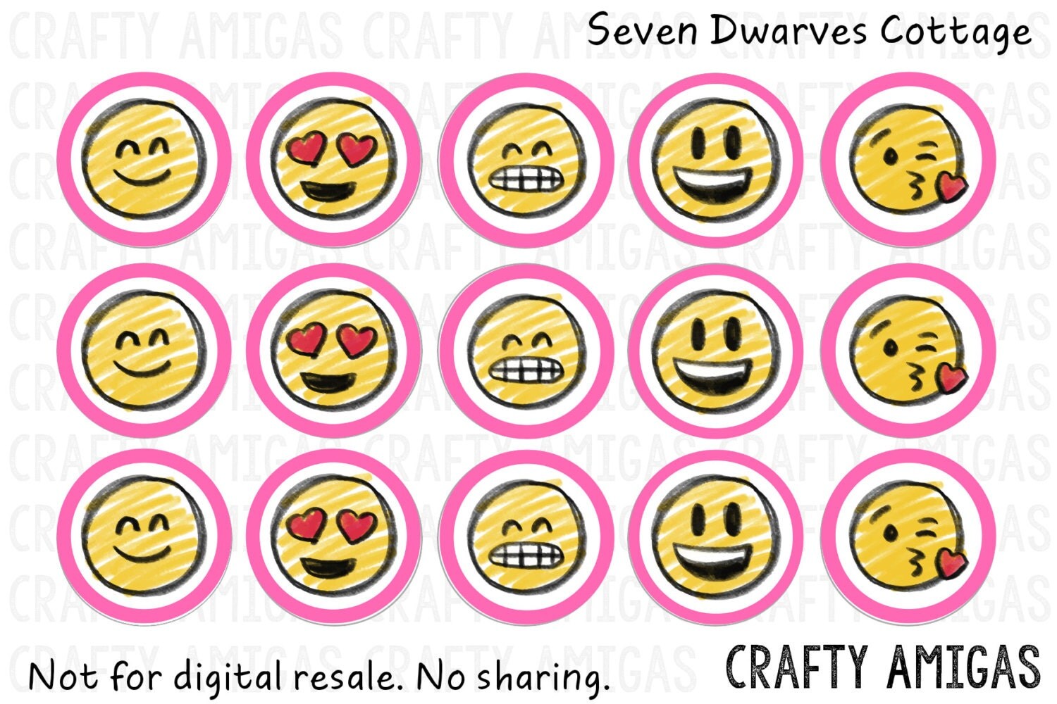 Instant Download Pink Emoji 4x6 one 1 inch bottle cap image