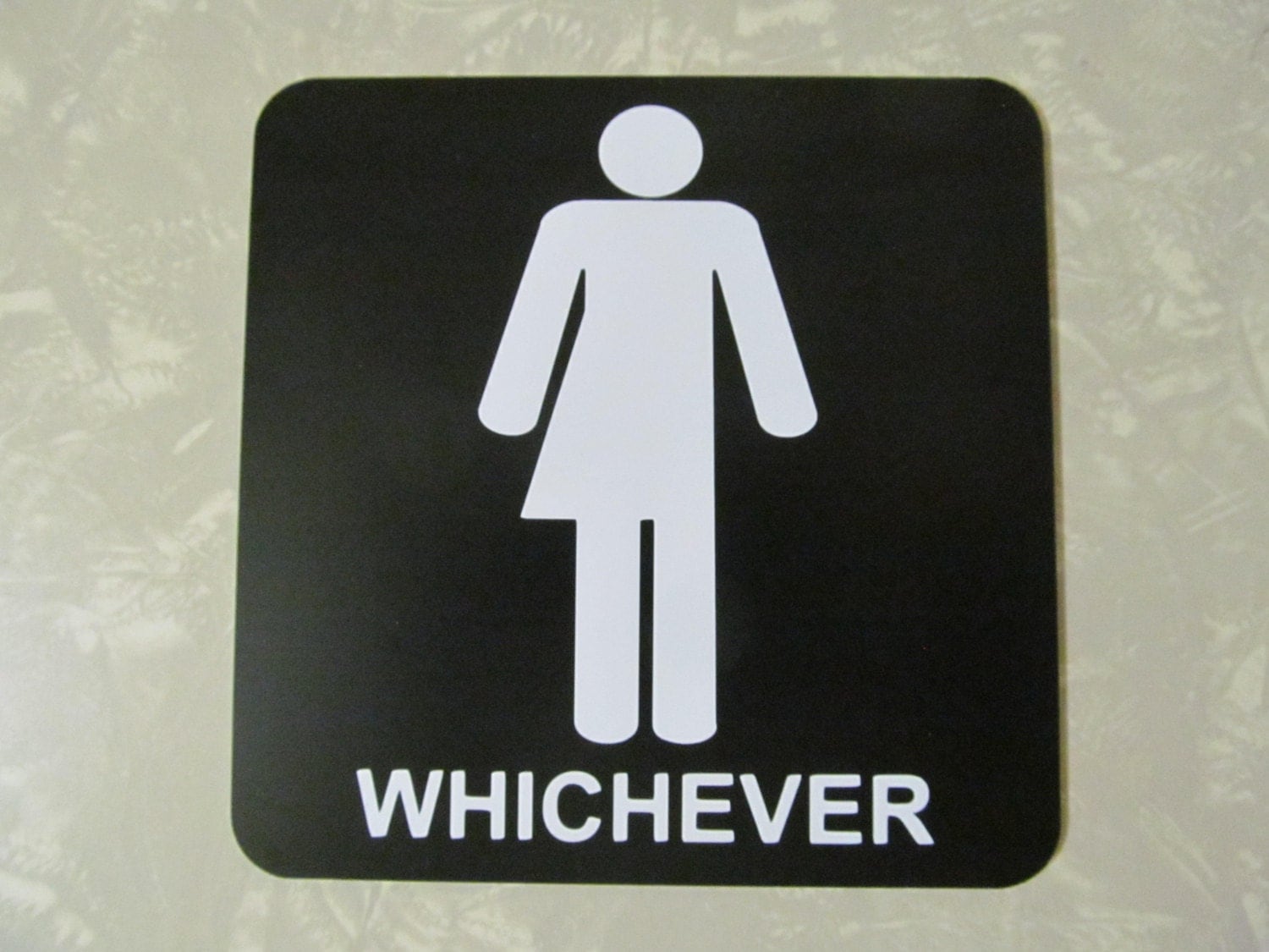 Black Funny Unisex Bathroom Restroom Sign Self Adhesive Gender