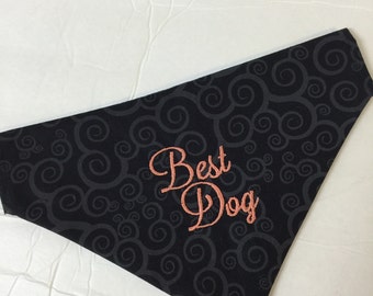 Best Dog Dog Bandana, Reversible Dog Bandana, Wedding Dog Bandana, Personalized Dog Bandana, Custom Dog Bandana, Slide on Dog Bandana