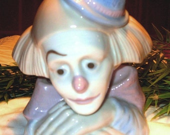 Clown Collector, Meico Clown, Paul Sabastian Clowns, Sad Clown, Vintage Clown, Antique Porcelain Clown Figurine