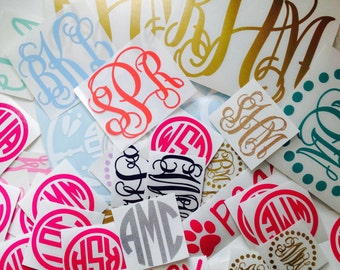 Monogram Sticker | Many sizes, colors, and styles!