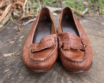 Leather Brown Loafers size-7 N