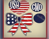 Download Items similar to American Flag SVG July 4th Bow USA Heart ...