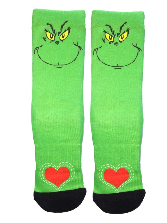 Grinch Christmas Socks by Shweeet on Etsy