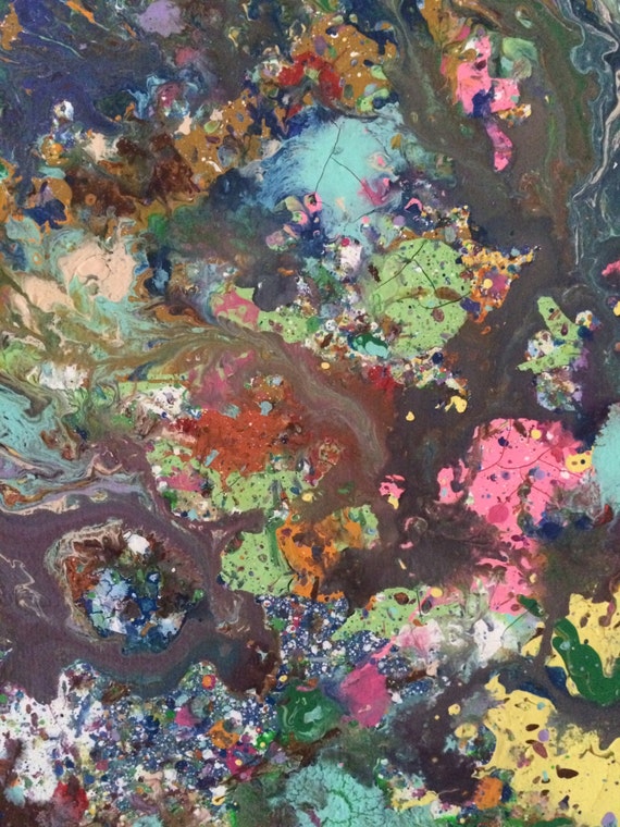 SALE Splatter Painting Abstract Canvas Art Splash Painting