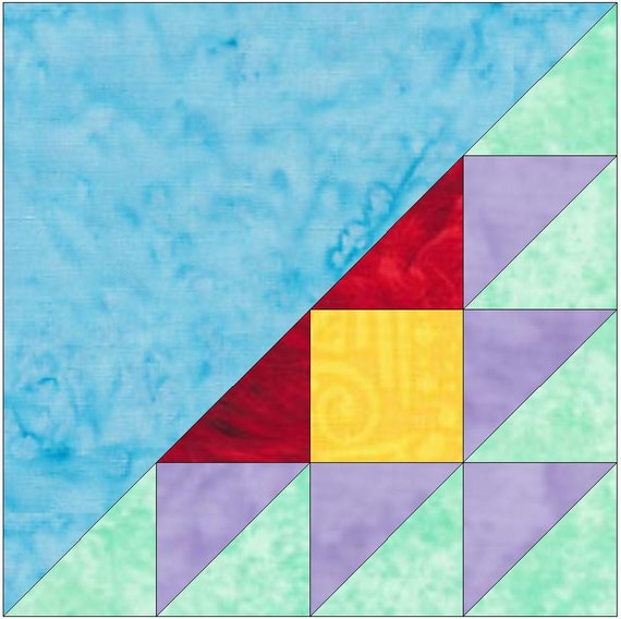 Border Sawtooth 4 Paper Piece Template Quilting Block Pattern