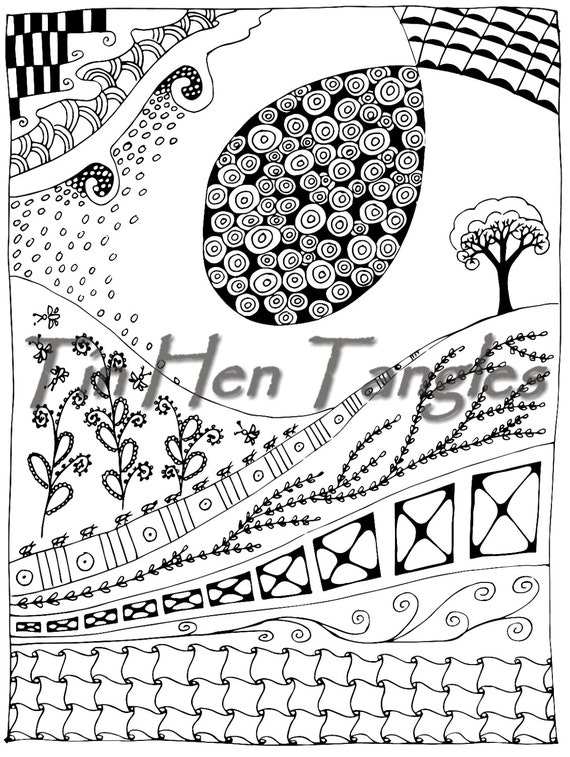 Lone Tree on Hill Coloring Page Flowers and Bugs Marching