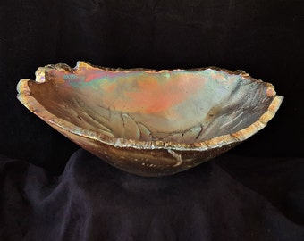 Ceramic Bowl Raku Vessel Home Decor Clay Bowl Ceramic Sculpture Abstract Organic Bowl Gift For Women, Father's Day, Graduation, Laura Souder