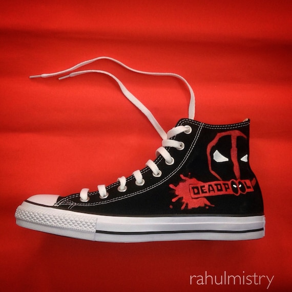 Marvel Deadpool Hand-painted Converse Shoes by PaintYourChucks