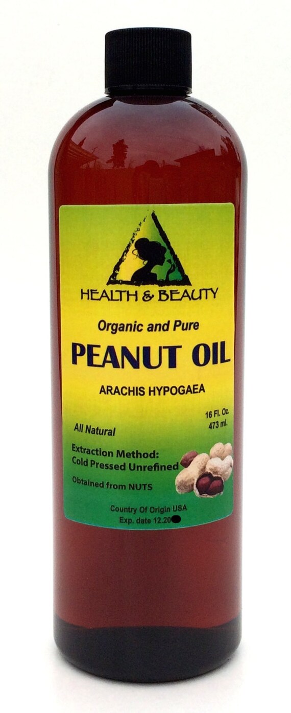 16 oz PEANUT OIL UNREFINED Organic Carrier Cold by HBOilsCenter