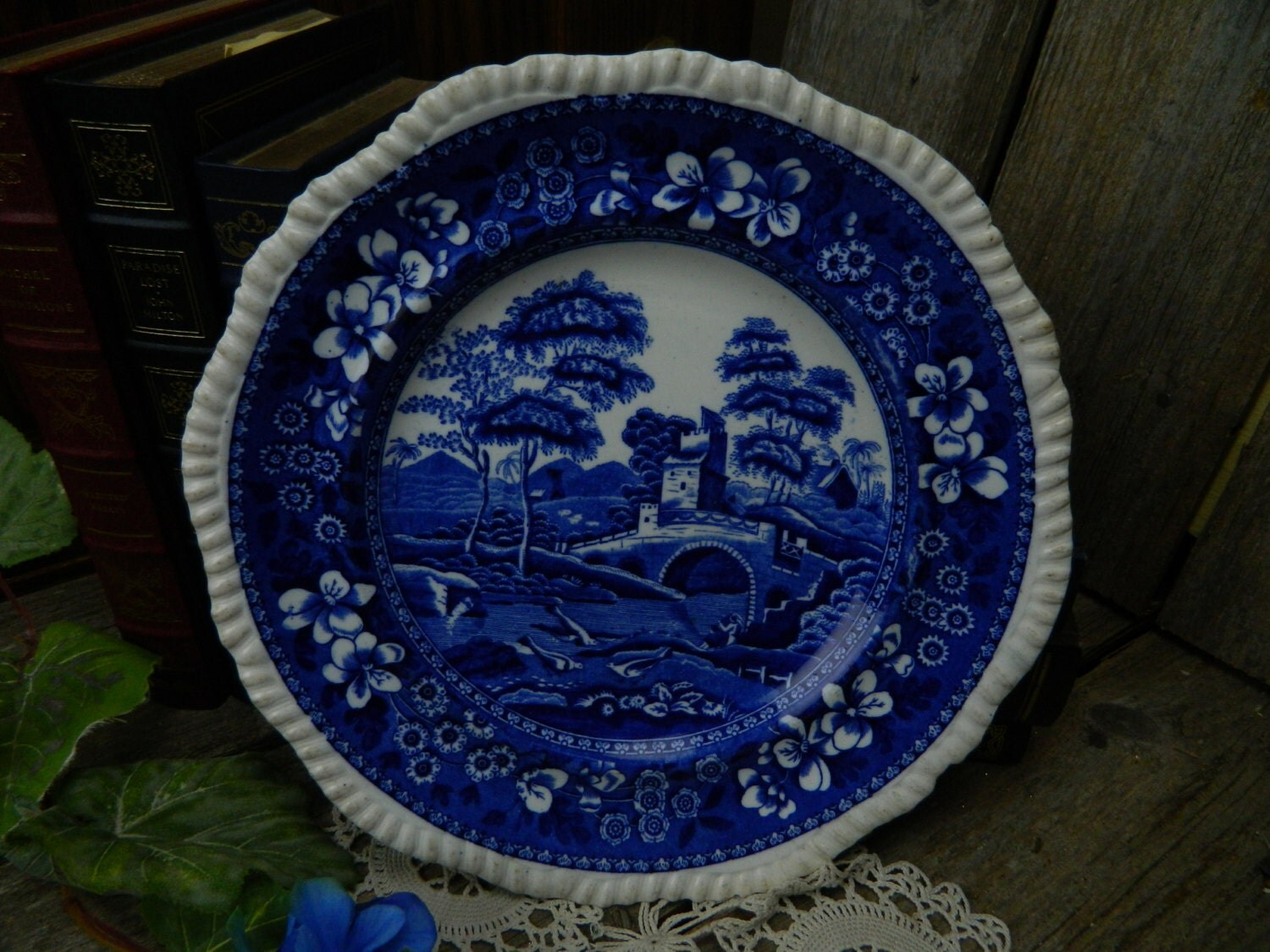 Antique Copeland Spode's Tower Blue and White Dinner Plate