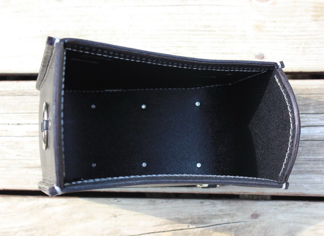 Custom Motorcycle Bag Swingarm Bag with Skull Black and