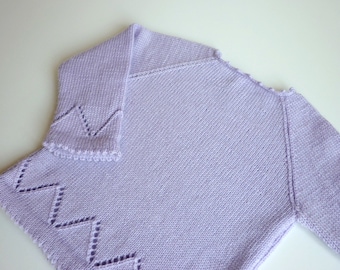 Hand knit baby sweater / knitted baby clothing / baby cardigan / Merino wool sweater