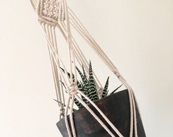 Natural Cotton Macrame Plant Hanger / Macrame Wall Hanger