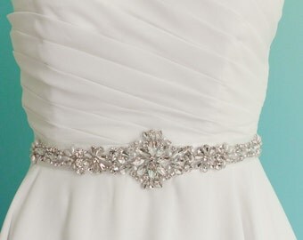 bridal belt, pearl and crystal wedding sash belt, wedding sash belt, jeweled belt, bridal pearl belt, rhinestone belt, thin wedding belt
