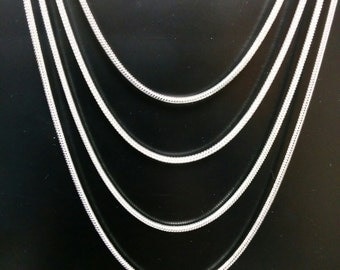 Stunning Sterling Silver Necklace - 2MM Snake necklace with lobster clasp. Choose 18", 20", 22" or 24" lengths. BEST SELLER. On sale now!