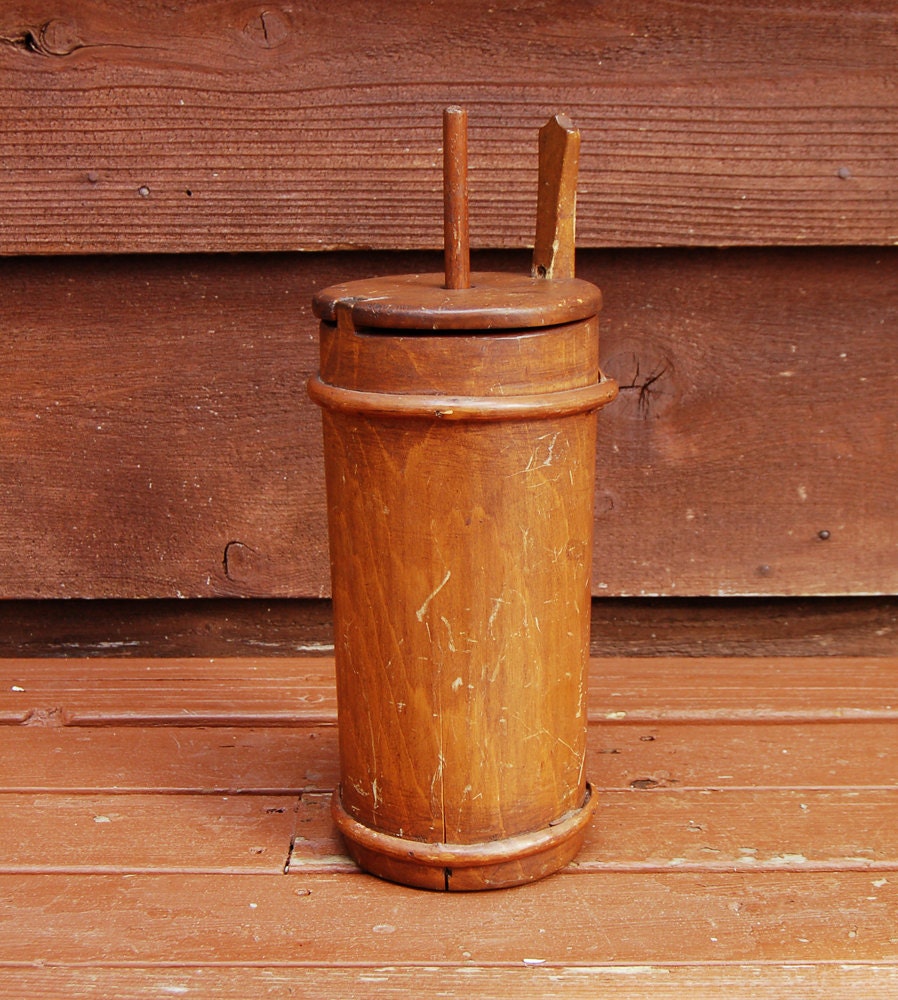 Wood Butter Churn Vintage Tabletop Butter Churn Colonial