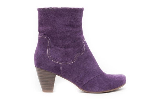 Purple Leather Boots Purple Boots Riding Boots Leather 