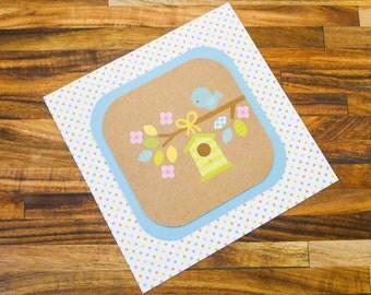 Easter Card Handmade Greeting Card Spring Bird