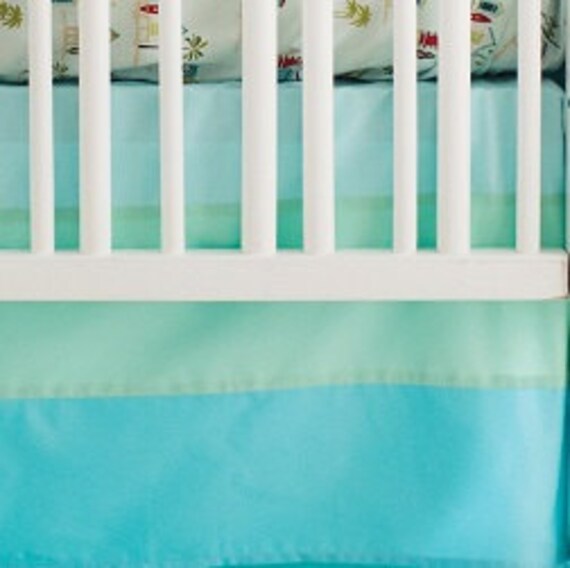 Ombre Aqua Crib Skirt for Boys 17 Tailored by NewArrivalsInc
