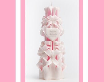 Gift for her - Wedding Candle - Personalised Candle - Carved Candle