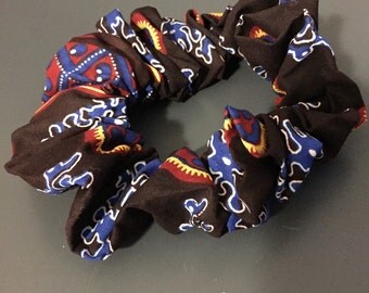 Chouchou taille XL tissu africain wax pour dreadlocks cheveux afri rasta ethnique