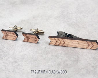 Arrow Cufflinks & Tie Clip set, gifts for dad, boyfriend gift