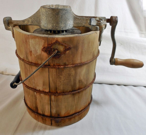 Antique Primitive Ice Cream Freezer Shepard's by JabberwockySales