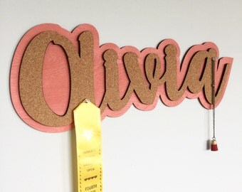 Name cork board, name sign, message board, personalized message board