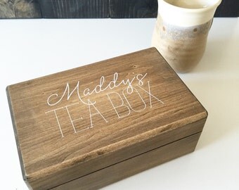 Tea box, personalized tea box, tea storage, wooden tea box
