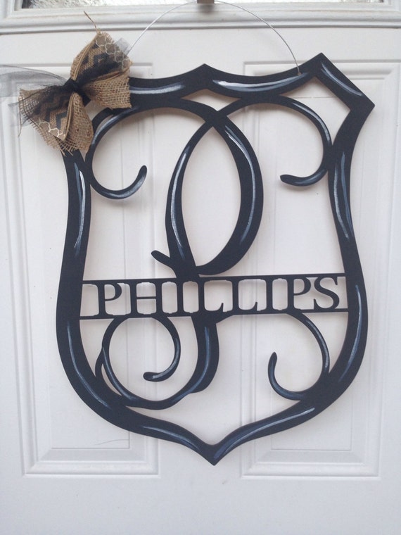 Police badge door hanger police door hanger law enforcement