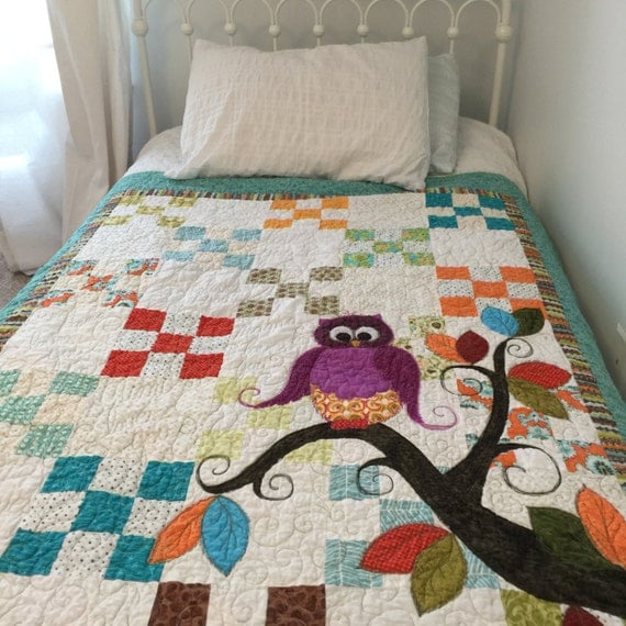 Baby Quilt Pattern PDF // Owl Quilt Pattern PDF By SewLauraQuilts