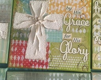 By His Grace Mixed Media Canvas Art