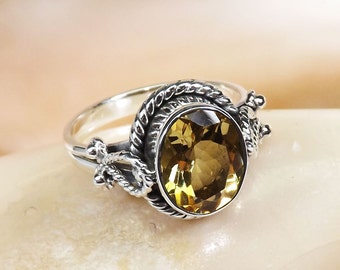 Citrine Gemstone Ring, Citrine Ring, Citrine Jewellery, Citrine Silver Ring, 925 Silver RIng, Unique Ring. Designer Ring, Birthday Gift,