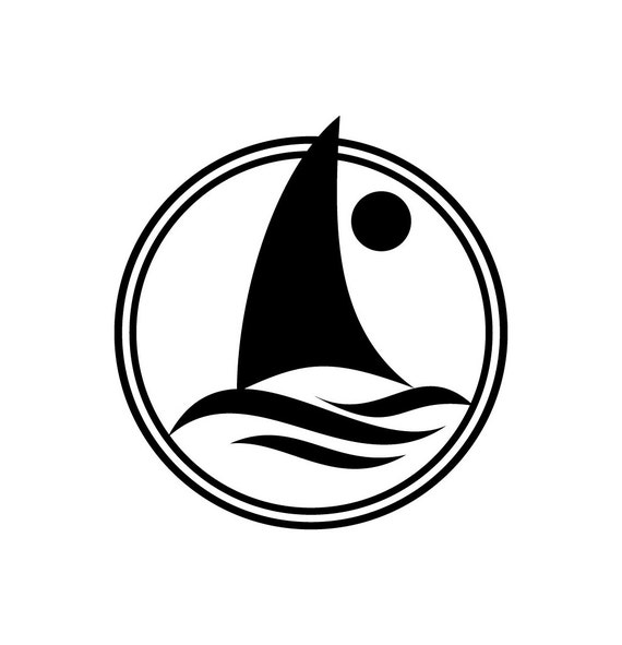 Sailboat with Circle Decal - Di Cut Decal - Home/Laptop/Computer/Truck 