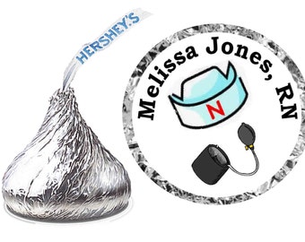 216 NURSE GRADUATION hershey kiss kisses labels personalized labels