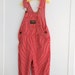 3T: Red Classic Striped Romper, Vintage Overalls by Oshkosh B'Gosh