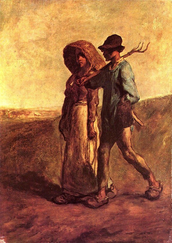 JeanFrancois Millet Going to Work. Fine Art Print/Poster