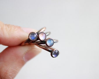 Moonstone Ring Copper Ring Gemstone Ring Wedding Jewelry